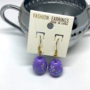 Lilac Colorful Polkadot Bell Earrings